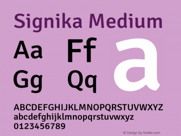 Signika Medium Version 2.003;gftools[0.9.32]图片样张