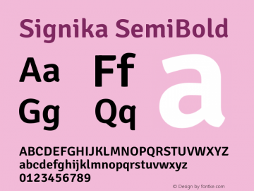 Signika SemiBold Version 2.003;gftools[0.9.32]图片样张