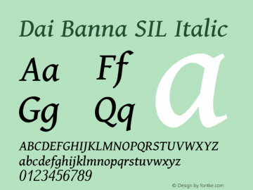 Dai Banna SIL Italic Version 4.000图片样张