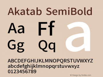 Akatab SemiBold Version 3.000图片样张