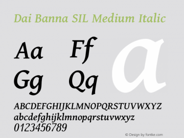 Dai Banna SIL Medium Italic Version 4.000图片样张