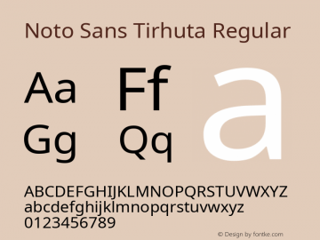 Noto Sans Tirhuta Regular Version 2.003; ttfautohint (v1.8.4.7-5d5b)图片样张