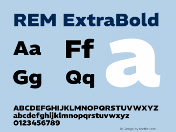 REM ExtraBold Version 1.005;gftools[0.9.28]图片样张