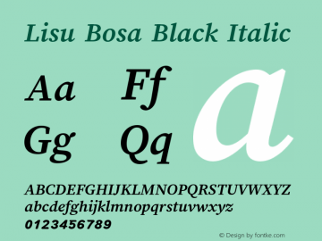Lisu Bosa Black Italic Version 2.000图片样张