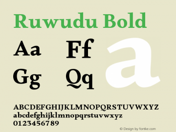 Ruwudu Bold Version 3.000图片样张