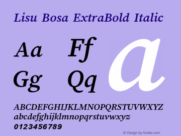 Lisu Bosa ExtraBold Italic Version 2.000图片样张