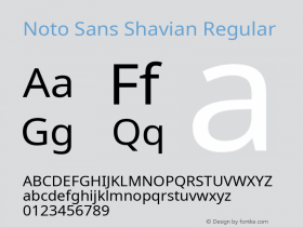 Noto Sans Shavian Regular Version 2.001; ttfautohint (v1.8.4.7-5d5b)图片样张