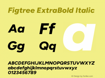 Figtree ExtraBold Italic Version 2.001;gftools[0.9.30]图片样张