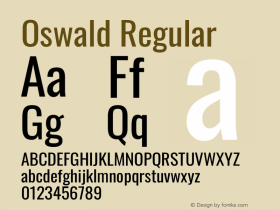 Oswald Regular Version 4.103;gftools[0.9.33.dev8+g029e19f]图片样张