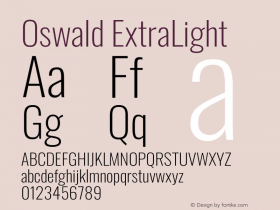 Oswald ExtraLight Version 4.103;gftools[0.9.33.dev8+g029e19f]图片样张