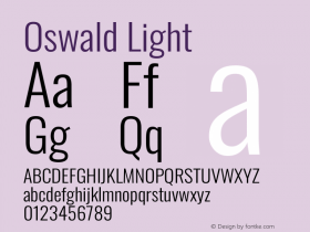 Oswald Light Version 4.103;gftools[0.9.33.dev8+g029e19f]图片样张