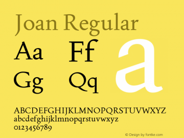 Joan Regular Version 1.001; ttfautohint (v1.8.4.7-5d5b);gftools[0.9.30]图片样张