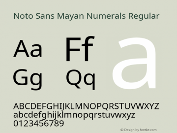 Noto Sans Mayan Numerals Regular Version 2.001; ttfautohint (v1.8.4.7-5d5b)图片样张