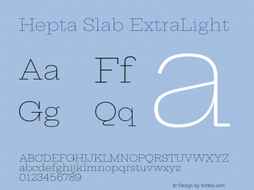 Hepta Slab ExtraLight Version 1.102图片样张