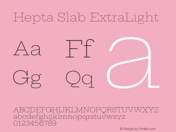 Hepta Slab ExtraLight Version 1.102图片样张