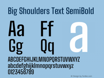 Big Shoulders Text SemiBold Version 2.002图片样张