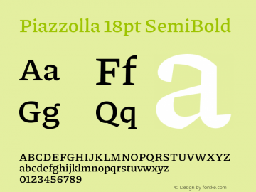 Piazzolla 18pt SemiBold Version 2.005图片样张