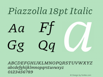 Piazzolla 18pt Italic Version 2.005图片样张