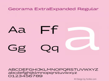 Georama ExtraExpanded Regular Version 1.001图片样张