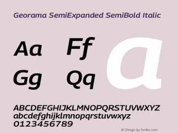 Georama SemiExpanded SemiBold Italic Version 1.001图片样张