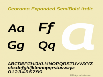 Georama Expanded SemiBold Italic Version 1.001图片样张