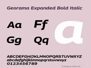Georama Expanded Bold Italic Version 1.001图片样张