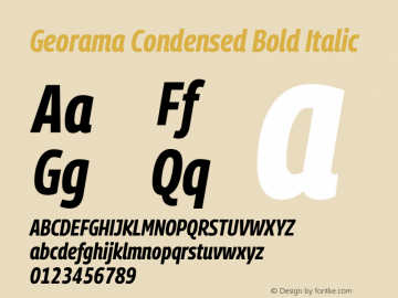 Georama Condensed Bold Italic Version 1.001图片样张