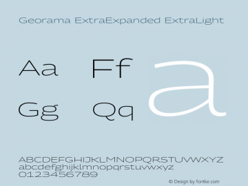 Georama ExtraExpanded ExtraLight Version 1.001图片样张