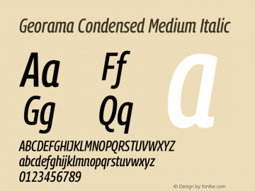 Georama Condensed Medium Italic Version 1.001图片样张