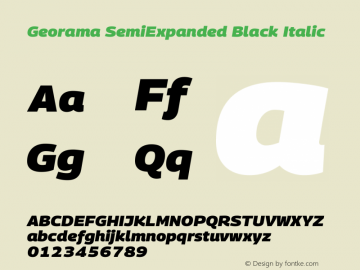 Georama SemiExpanded Black Italic Version 1.001图片样张