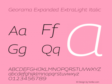 Georama Expanded ExtraLight Italic Version 1.001图片样张