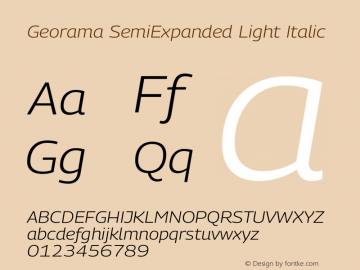 Georama SemiExpanded Light Italic Version 1.001图片样张