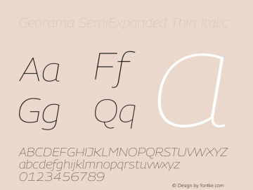 Georama SemiExpanded Thin Italic Version 1.001图片样张
