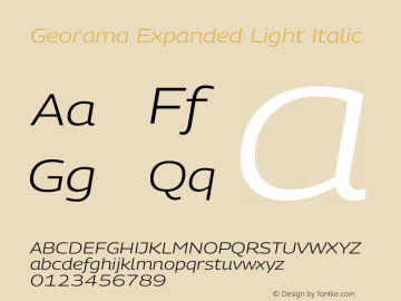 Georama Expanded Light Italic Version 1.001图片样张