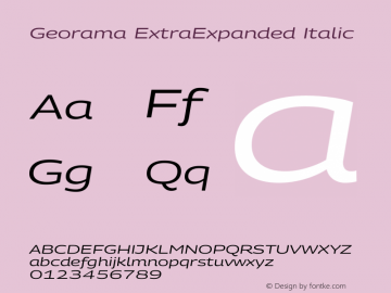 Georama ExtraExpanded Italic Version 1.001图片样张