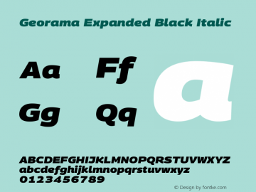 Georama Expanded Black Italic Version 1.001图片样张