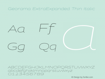 Georama ExtraExpanded Thin Italic Version 1.001图片样张