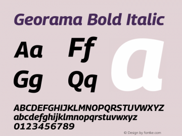 Georama Bold Italic Version 1.001图片样张
