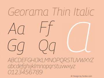 Georama Thin Italic Version 1.001图片样张
