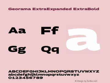 Georama ExtraExpanded ExtraBold Version 1.001图片样张