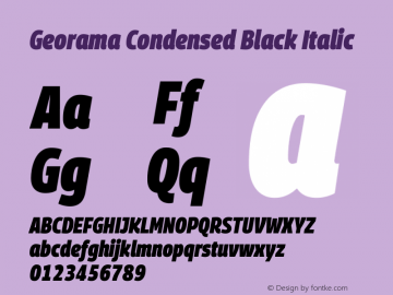 Georama Condensed Black Italic Version 1.001图片样张