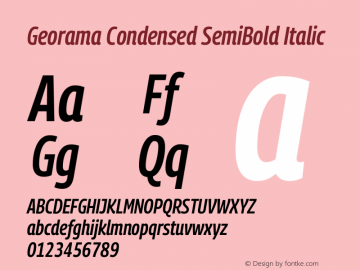 Georama Condensed SemiBold Italic Version 1.001图片样张