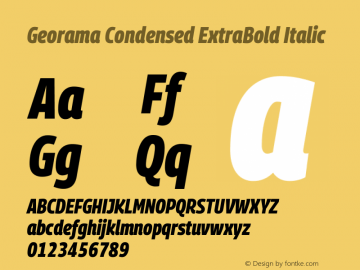 Georama Condensed ExtraBold Italic Version 1.001图片样张