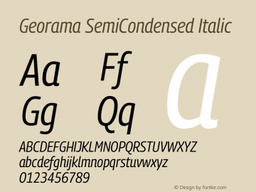 Georama SemiCondensed Italic Version 1.001图片样张