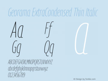 Georama ExtraCondensed Thin Italic Version 1.001图片样张