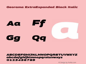 Georama ExtraExpanded Black Italic Version 1.001图片样张