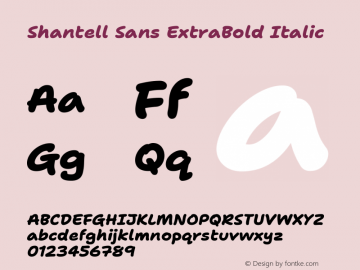 Shantell Sans ExtraBold Italic Version 1.008;[ac192a2d6]图片样张