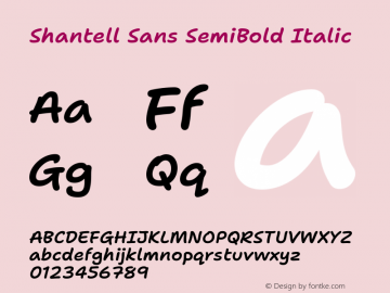 Shantell Sans SemiBold Italic Version 1.008;[ac192a2d6]图片样张