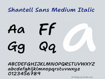 Shantell Sans Medium Italic Version 1.008;[ac192a2d6]图片样张