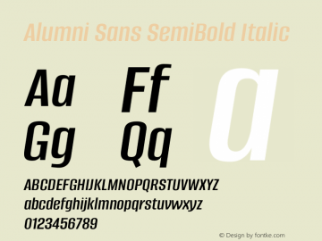 Alumni Sans SemiBold Italic Version 1.016图片样张